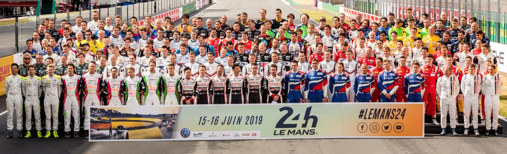 Les pilotes réunis pour la photo officielle des « 24 Heures du Mans »